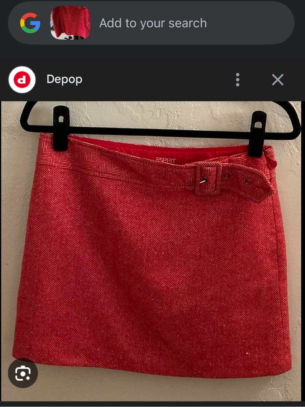 Esprit vintage -Red Mini Skirt with Buckle Detail